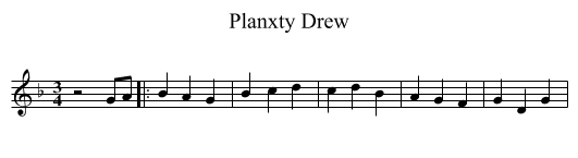 Planxty Drew - staff notation