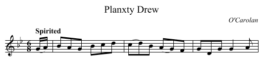 Planxty Drew - staff notation