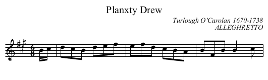 Planxty Drew - staff notation