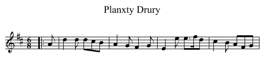 Planxty Drury - staff notation
