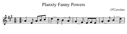 Planxty Fanny Powers - staff notation