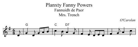Planxty Fanny Powers - staff notation