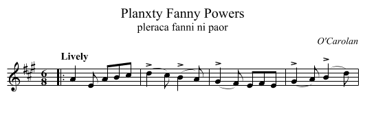 Planxty Fanny Powers - staff notation