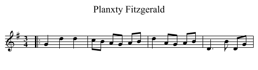 Planxty Fitzgerald - staff notation