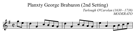 Planxty George Brabazon (2nd Setting) - staff notation