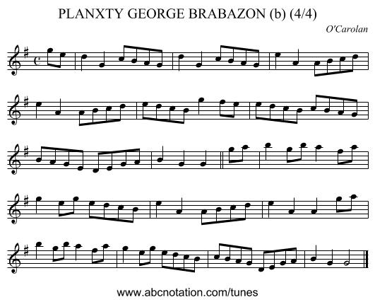 PLANXTY GEORGE BRABAZON (b) (4/4) - staff notation