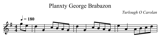 Planxty George Brabazon - staff notation
