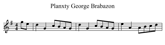 Planxty George Brabazon - staff notation