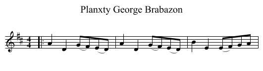 Planxty George Brabazon - staff notation