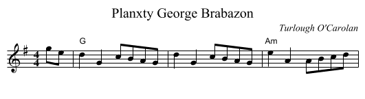 Planxty George Brabazon - staff notation