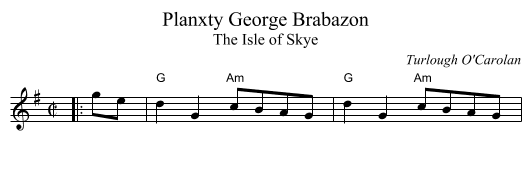 Planxty George Brabazon - staff notation