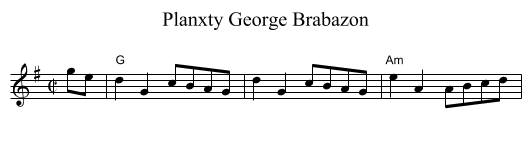 Planxty George Brabazon - staff notation