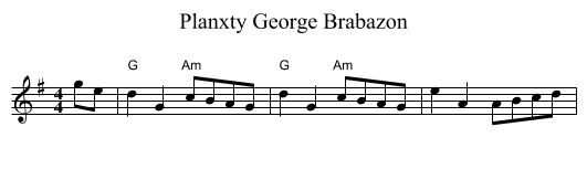 Planxty George Brabazon - staff notation