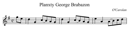 Planxty George Brabazon - staff notation
