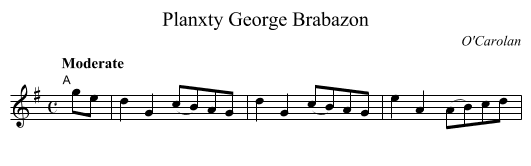 Planxty George Brabazon - staff notation