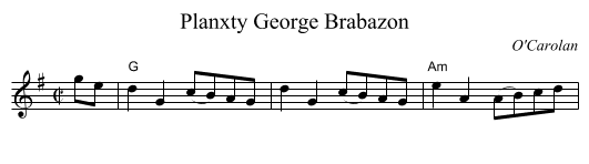 Planxty George Brabazon - staff notation