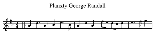 Planxty George Randall - staff notation