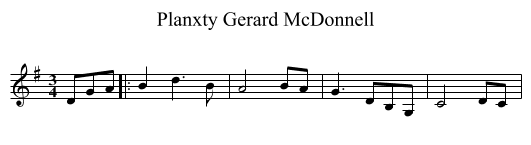 Planxty Gerard McDonnell - staff notation