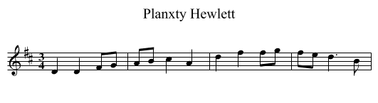 Planxty Hewlett - staff notation