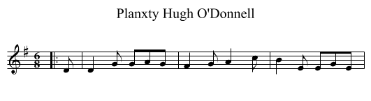 Planxty Hugh O'Donnell - staff notation