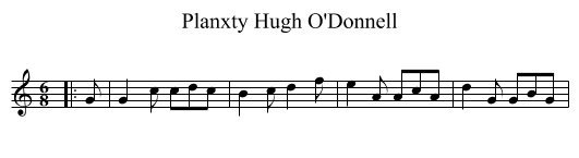 Planxty Hugh O'Donnell - staff notation
