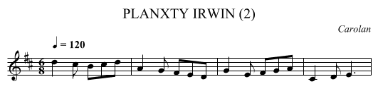 PLANXTY IRWIN (2) - staff notation