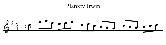 Planxty Irwin - staff notation
