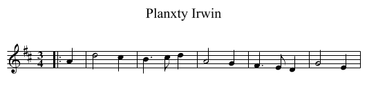 Planxty Irwin - staff notation