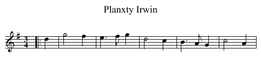 Planxty Irwin - staff notation