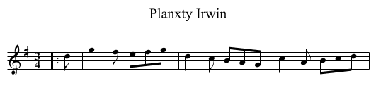 Planxty Irwin - staff notation