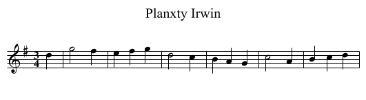 Planxty Irwin - staff notation