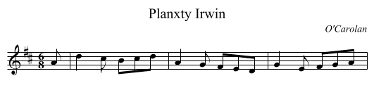 Planxty Irwin - staff notation