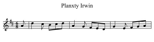 Planxty Irwin - staff notation