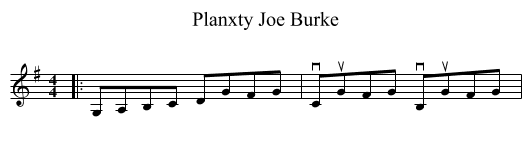 Planxty Joe Burke - staff notation