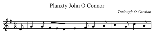 Planxty John O Connor - staff notation