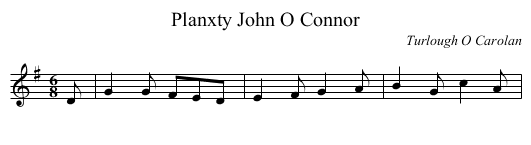 Planxty John O Connor - staff notation
