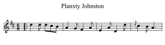 Planxty Johnston - staff notation