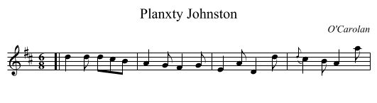 Planxty Johnston - staff notation