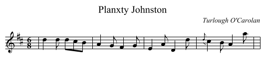 Planxty Johnston - staff notation