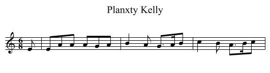 Planxty Kelly - staff notation