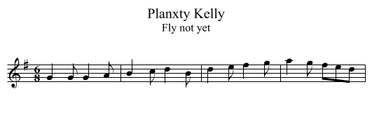 Planxty Kelly - staff notation