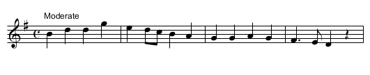 Planxty Kitty O’Brien - staff notation