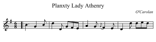 Planxty Lady Athenry - staff notation
