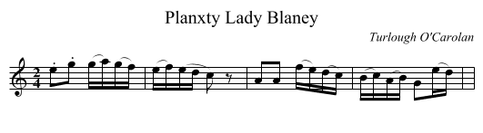Planxty Lady Blaney - staff notation