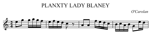 PLANXTY LADY BLANEY - staff notation