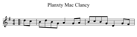 Planxty Mac Clancy - staff notation