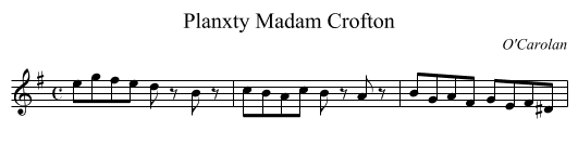 Planxty Madam Crofton - staff notation