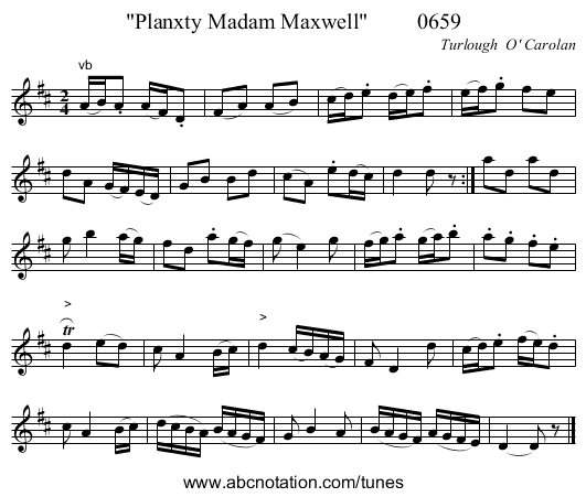 Planxty Madam Maxwell         0659 - staff notation