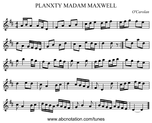 PLANXTY MADAM MAXWELL - staff notation