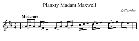 Planxty Madam Maxwell - staff notation